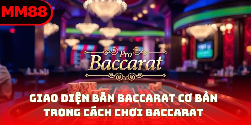 Giao diện bàn baccarat cơ bản trong cách chơi baccarat