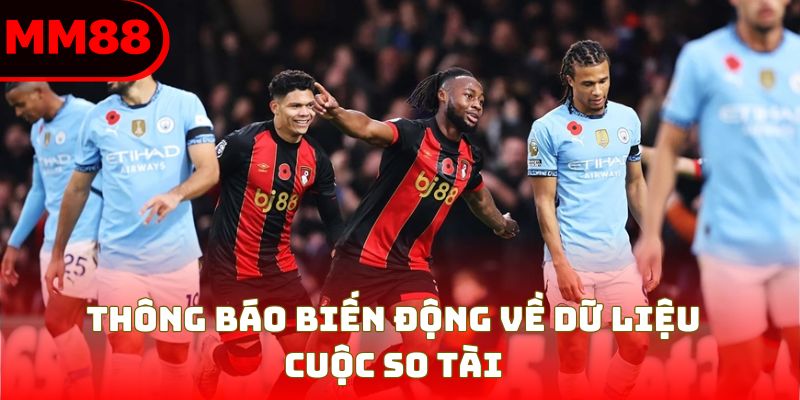 Thông báo biến động về dữ liệu cuộc so tài